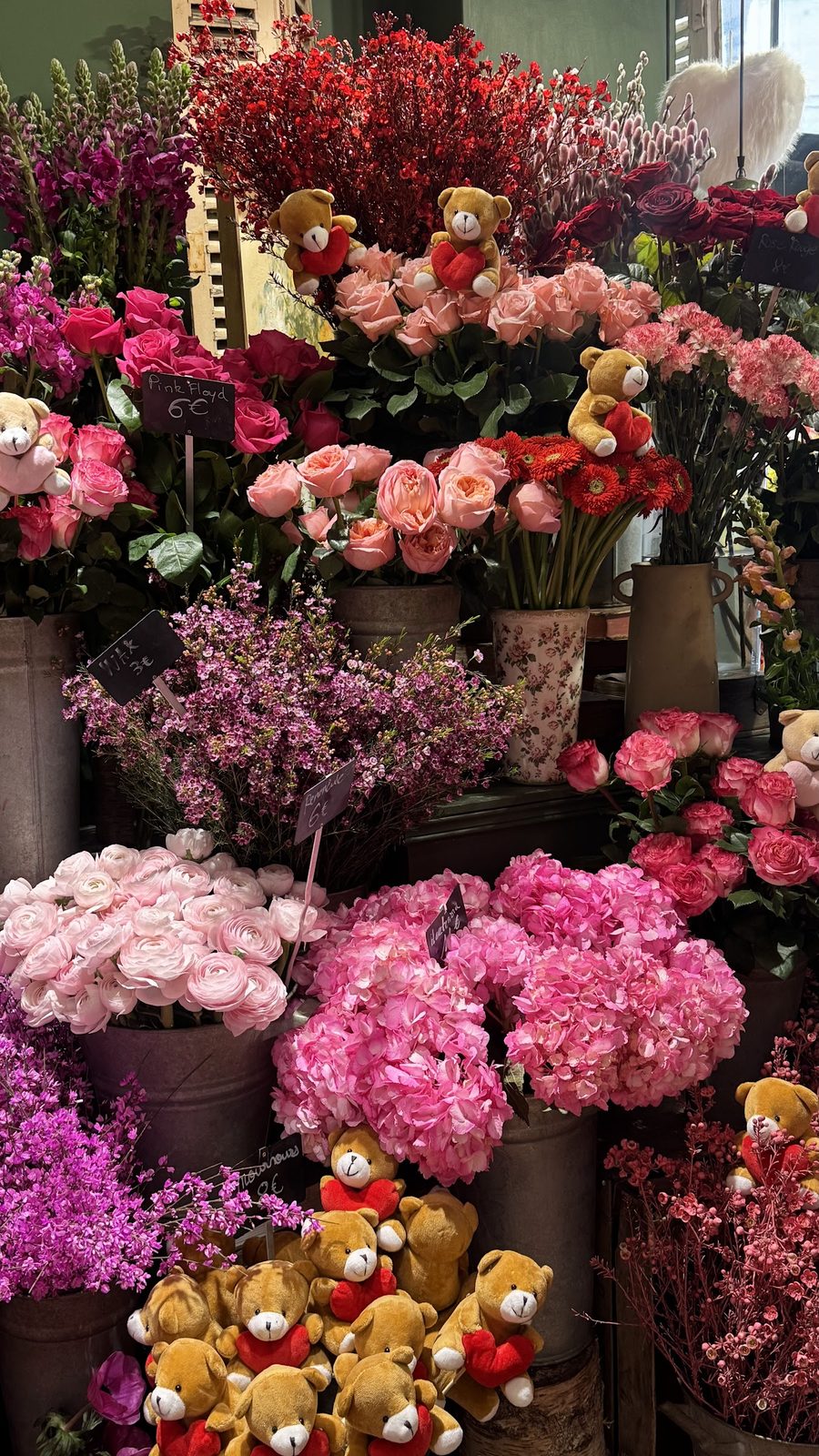 Roses, hortensias et œillets sur l’étal du 13 avenue Mozart